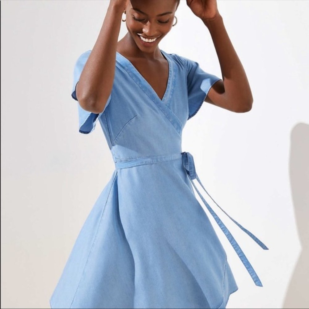 Loft wrap chambray dress - 6P